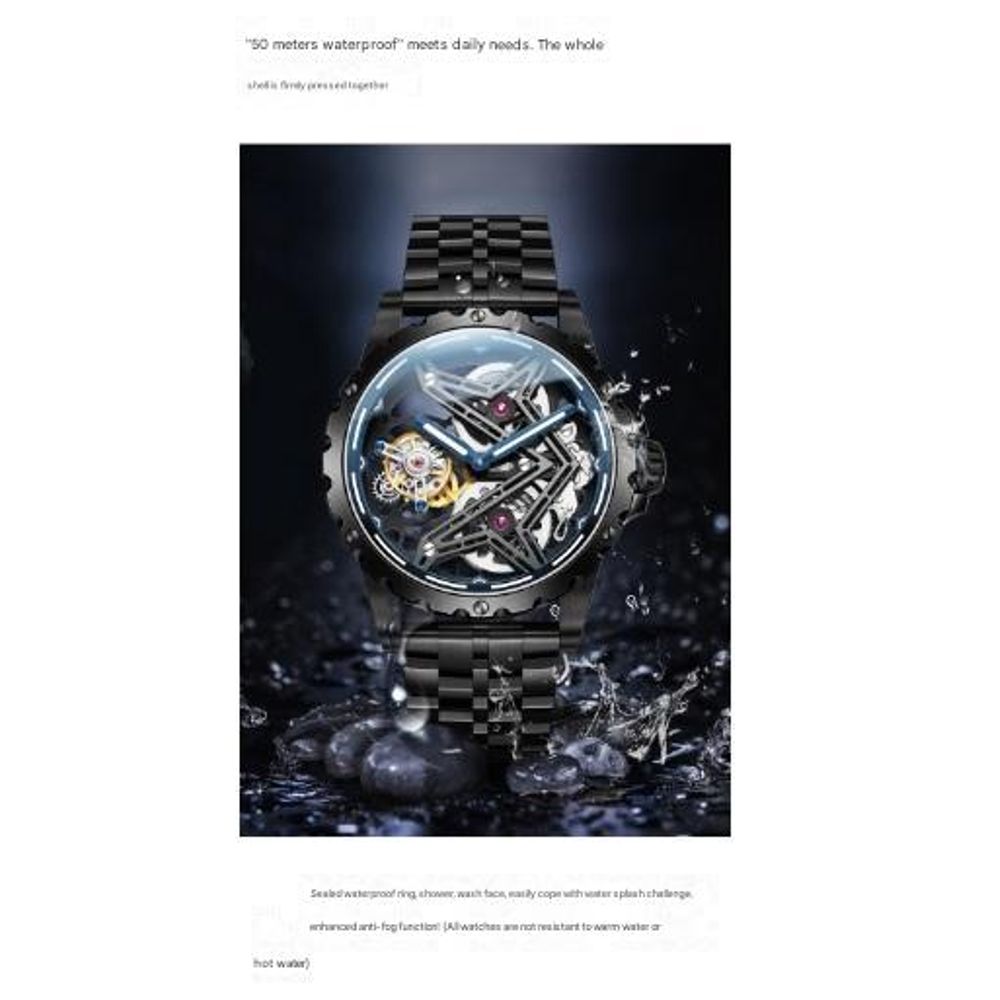 IDEALKNIGHT Tourbillon Automatic Mechanical Mens Watch 6