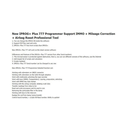 IPROG+ Plus 777 Full ecu IMMO Tool & complete set of adapters with probes 3