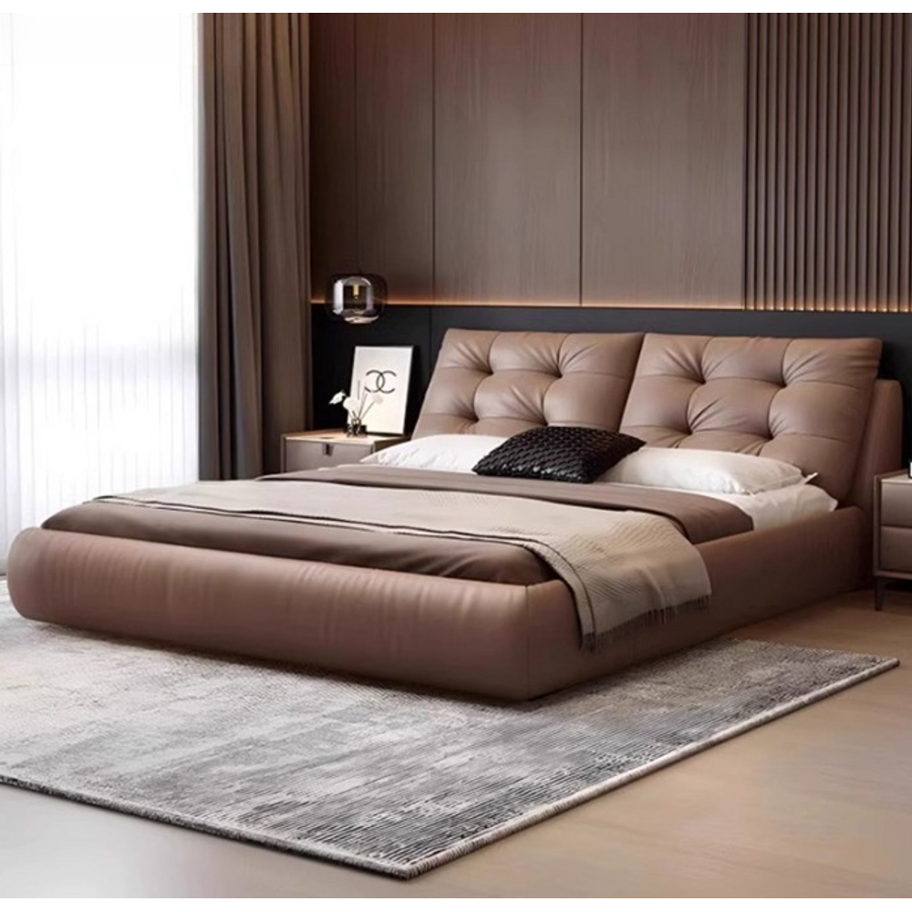 Italian Luxury Soft Leather Double Bed 2