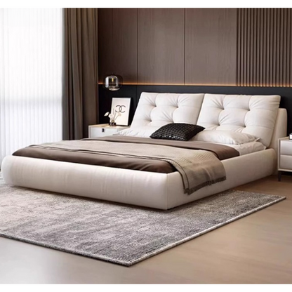 Italian Luxury Soft Leather Double Bed 4
