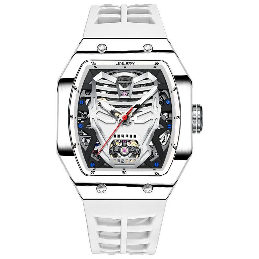 JINLERY Ironman Barrel-Shaped Luminous Mechanical Watch 3