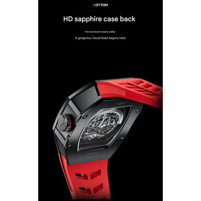 JINLERY Ironman Barrel-Shaped Luminous Mechanical Watch 5