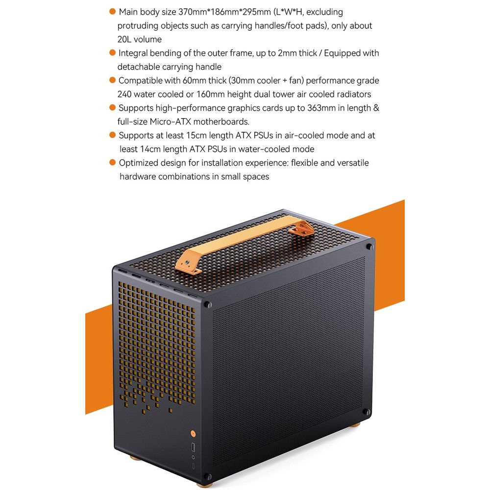 JONSBO Z20 M-ATX CPU Cabinet Case with Handle 2