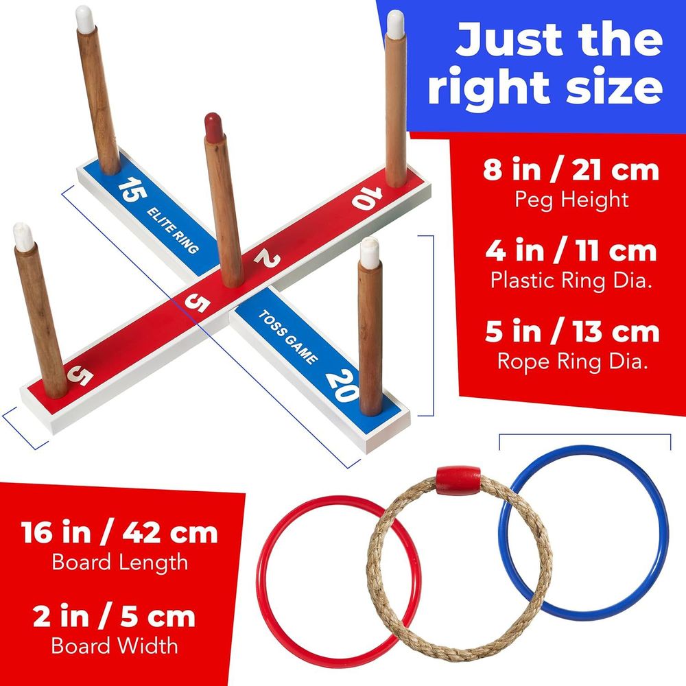 Kids Wooden Ring Toss Game Set 5