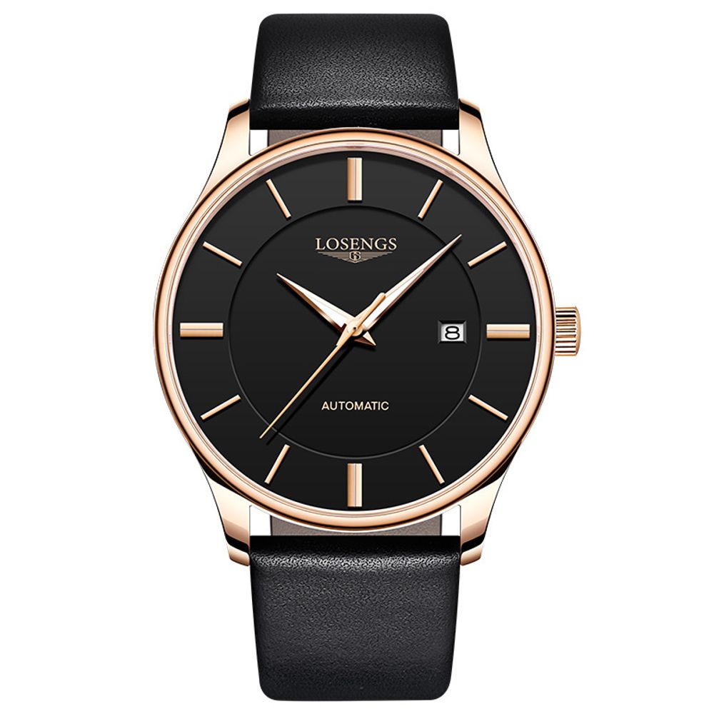 LOSENGS Automatic Genuine Leather Belt Mechanical Watch 3
