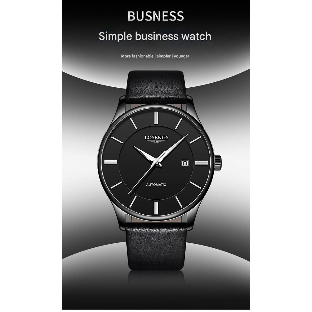 LOSENGS Automatic Genuine Leather Belt Mechanical Watch 4
