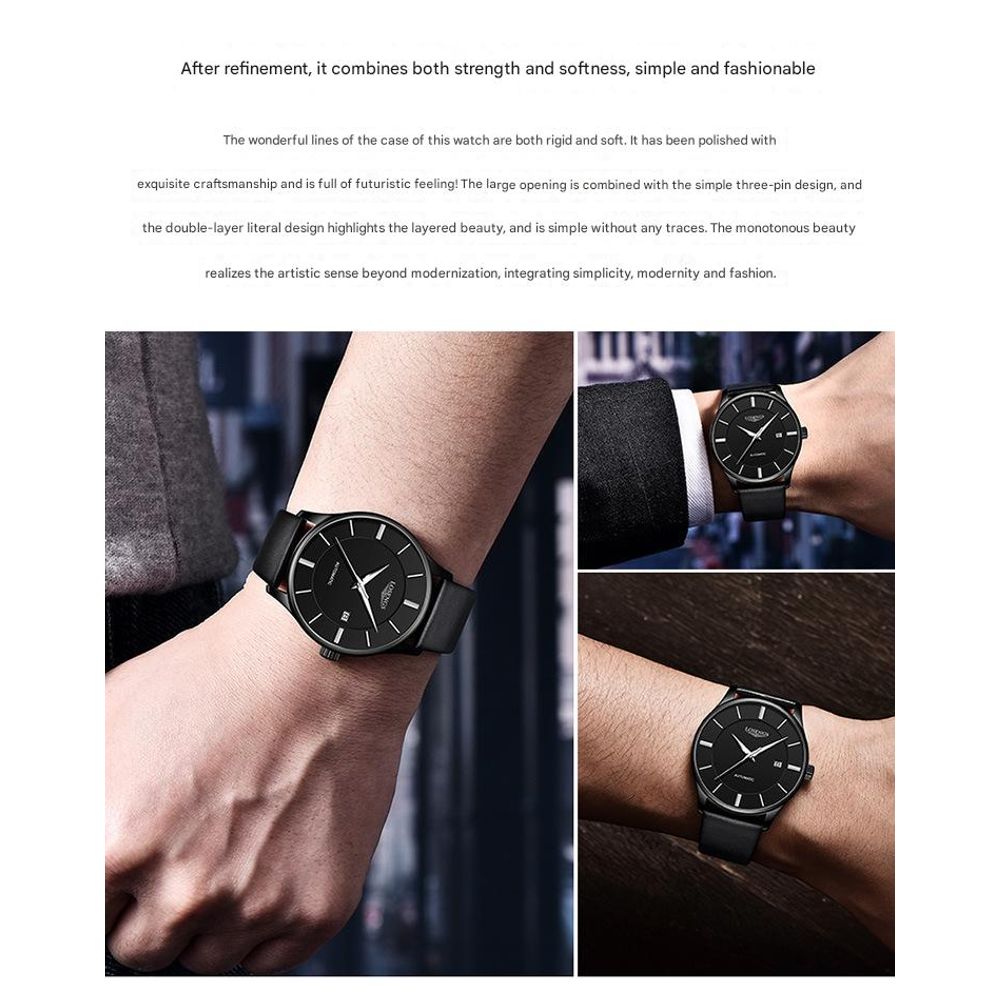 LOSENGS Automatic Genuine Leather Belt Mechanical Watch 9