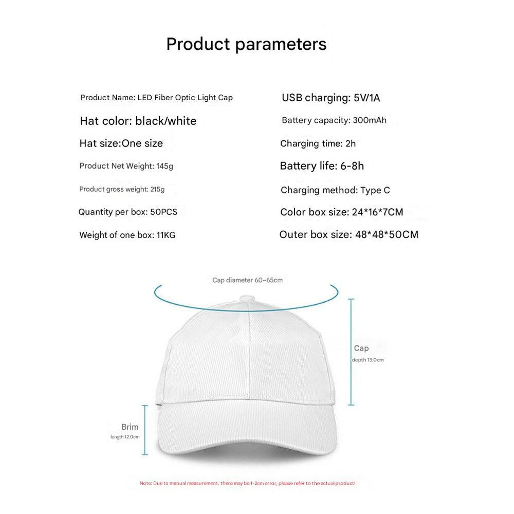 Luminous LED Fiber Optic Baseball Cap 6
