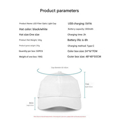Luminous LED Fiber Optic Baseball Cap 6