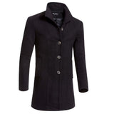 Men Winter Woolen Long Coat Jacket 1