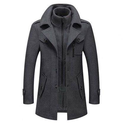 Mens Double Collar Thick Oversized Woolen Jacket 1