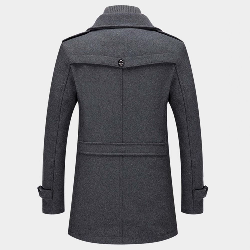 Mens Double Collar Thick Oversized Woolen Jacket 2