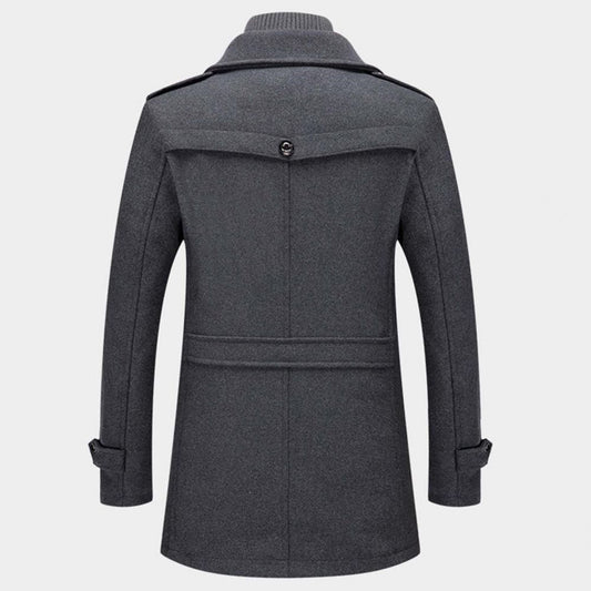 Mens Double Collar Thick Oversized Woolen Jacket 2