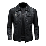 Mens Leather Velvet Thickened Jacket 1