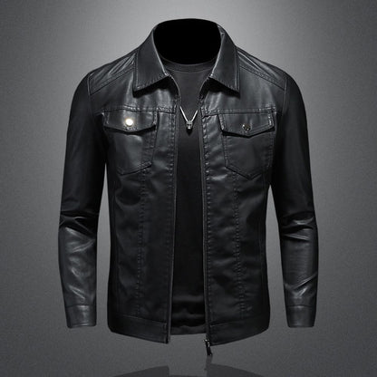 Mens Leather Velvet Thickened Jacket 3
