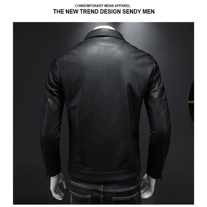 Mens Leather Velvet Thickened Jacket 4