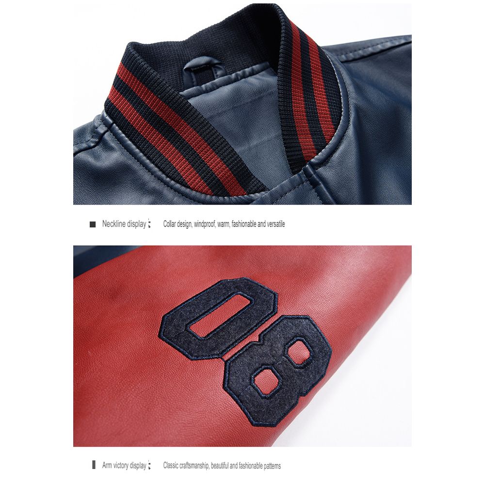 Mens Plush Leather Riding Jacket 4