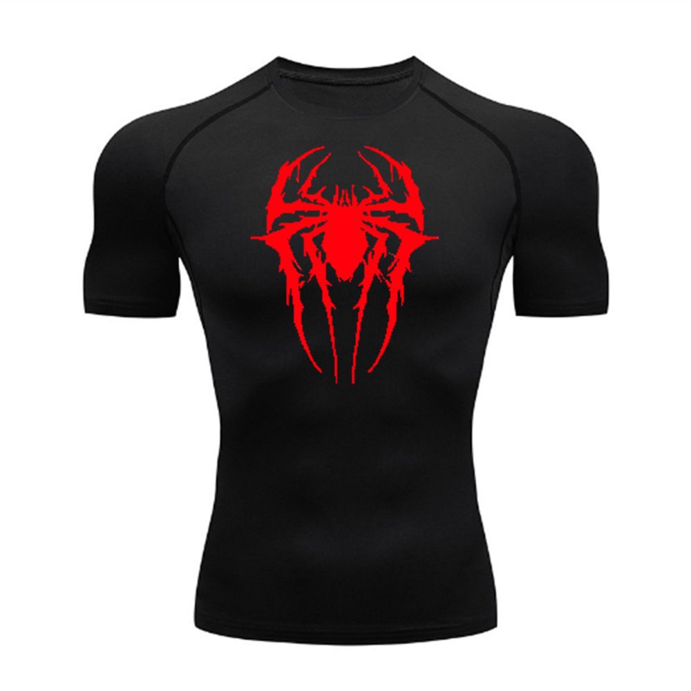 Mens Spiderman Short Sleeves Gym Compression T-shirt 1