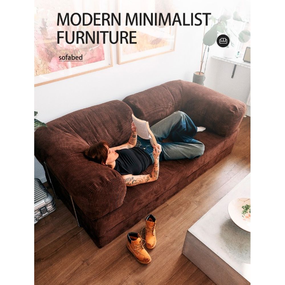 Modify Corduroy Modular Compressed Fabric Sofa Bed 2