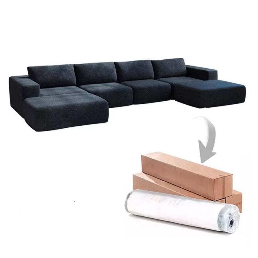 Modular 4 Seater Open-Ends U Sectional Compressed Sofa 2