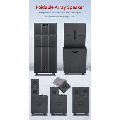 Outdoor High-Power PA Speaker with Mic & Wheels 6