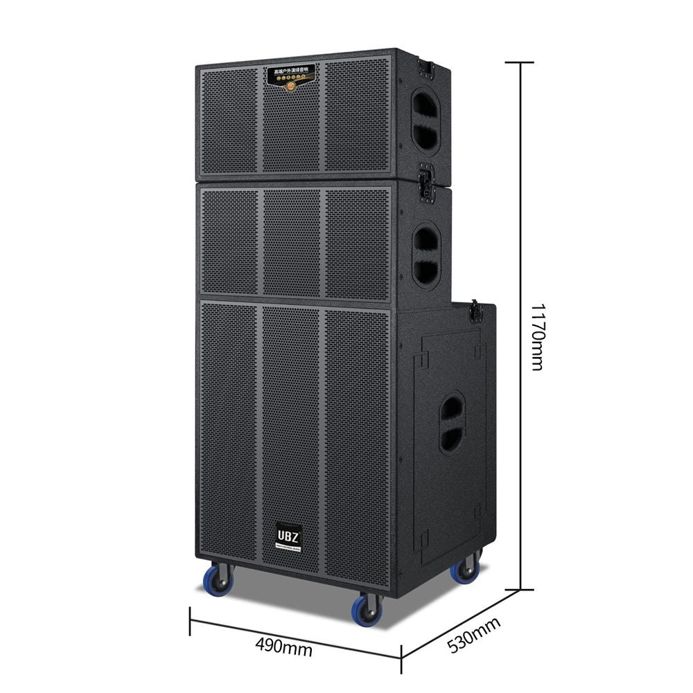 Outdoor High-Power PA Speaker with Mic & Wheels 7