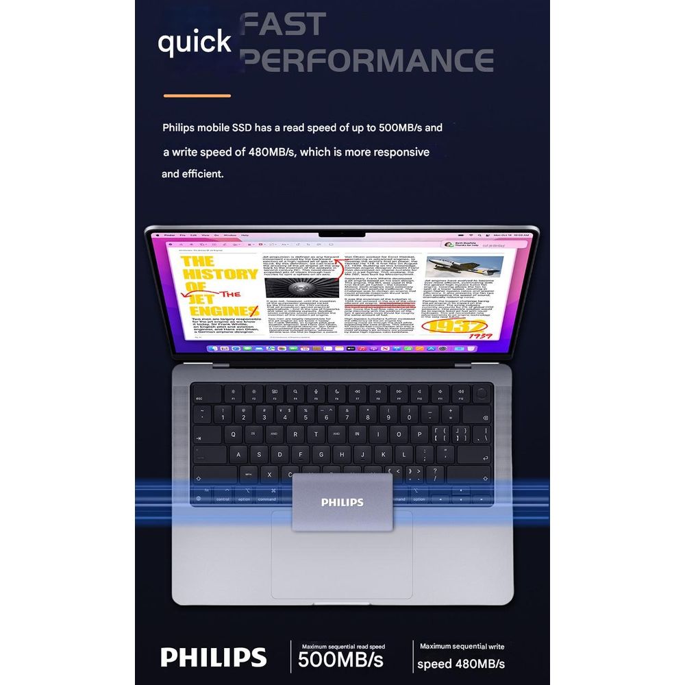 Philips 1TB Type-C 3.0 High Speed Portable SSD 4