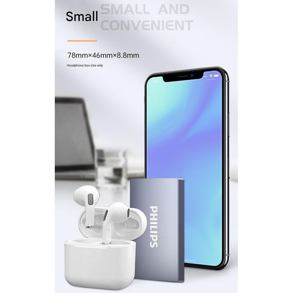 Philips 1TB Type-C 3.0 High Speed Portable SSD 5