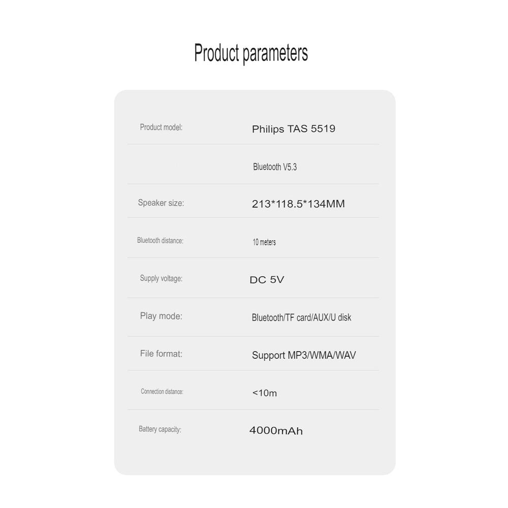 Philips Bluetooth Audio Set Microphone Wind Speaker 8