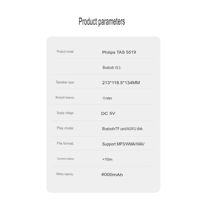 Philips Bluetooth Audio Set Microphone Wind Speaker 8