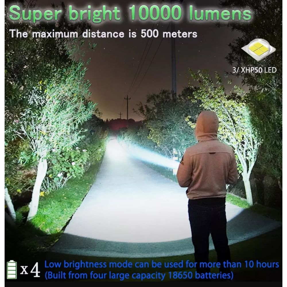 Powerful Strong Light 10000LM Flashlight 5