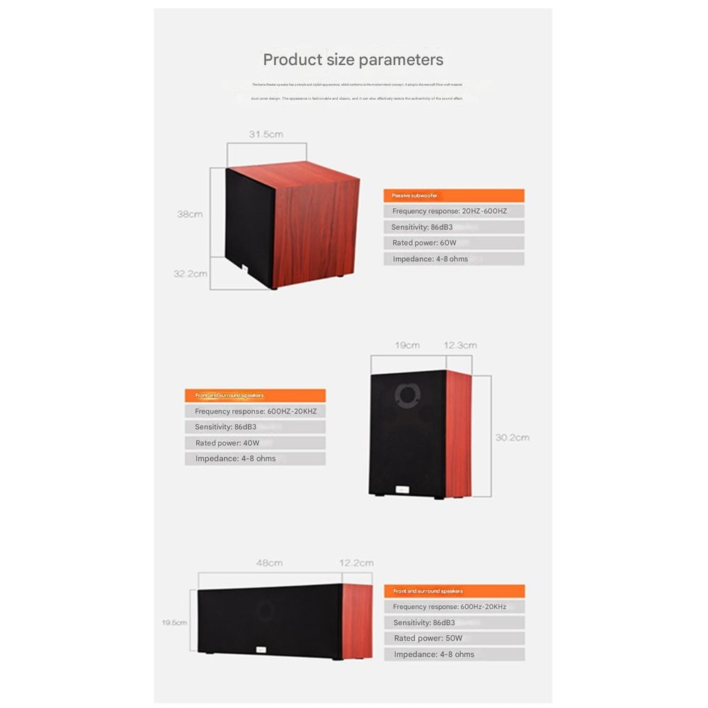 Professional HD DTS Dolby Home Theater Full Set With Amplifier 5