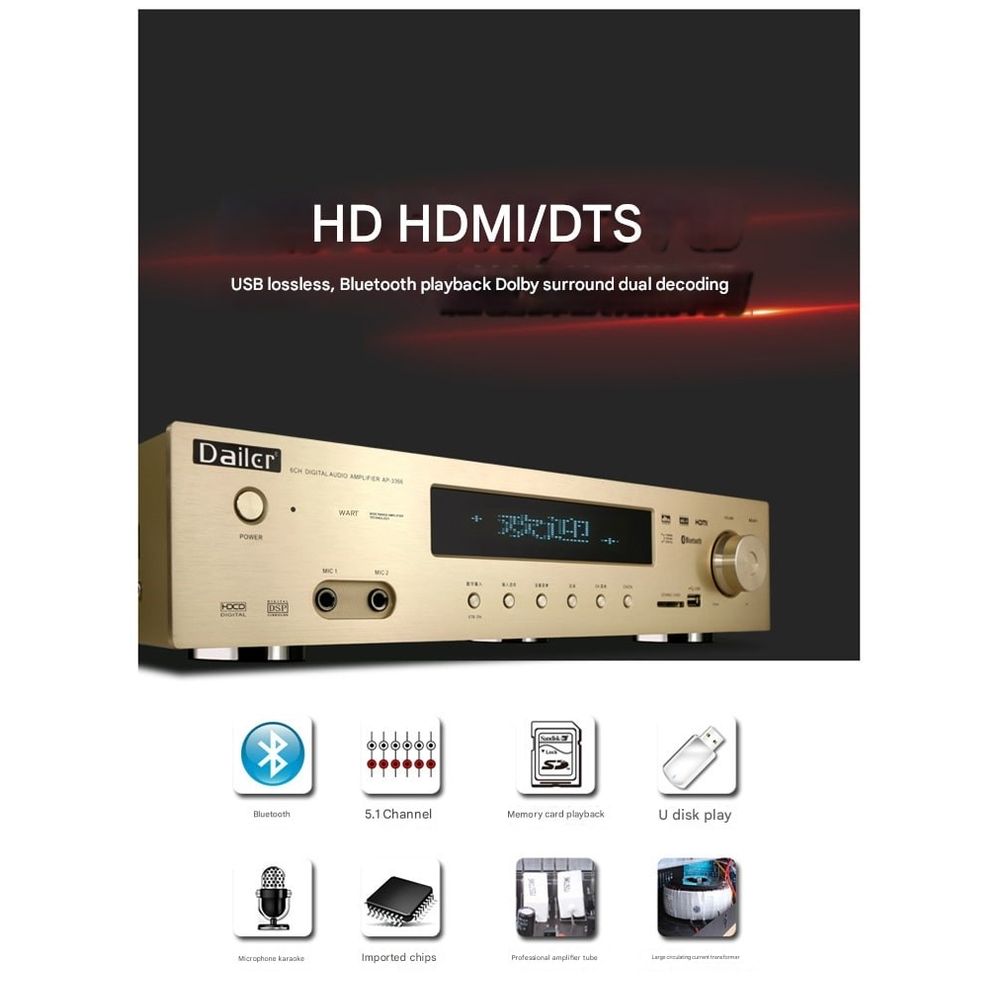 Professional HD DTS Dolby Home Theater Full Set With Amplifier 6