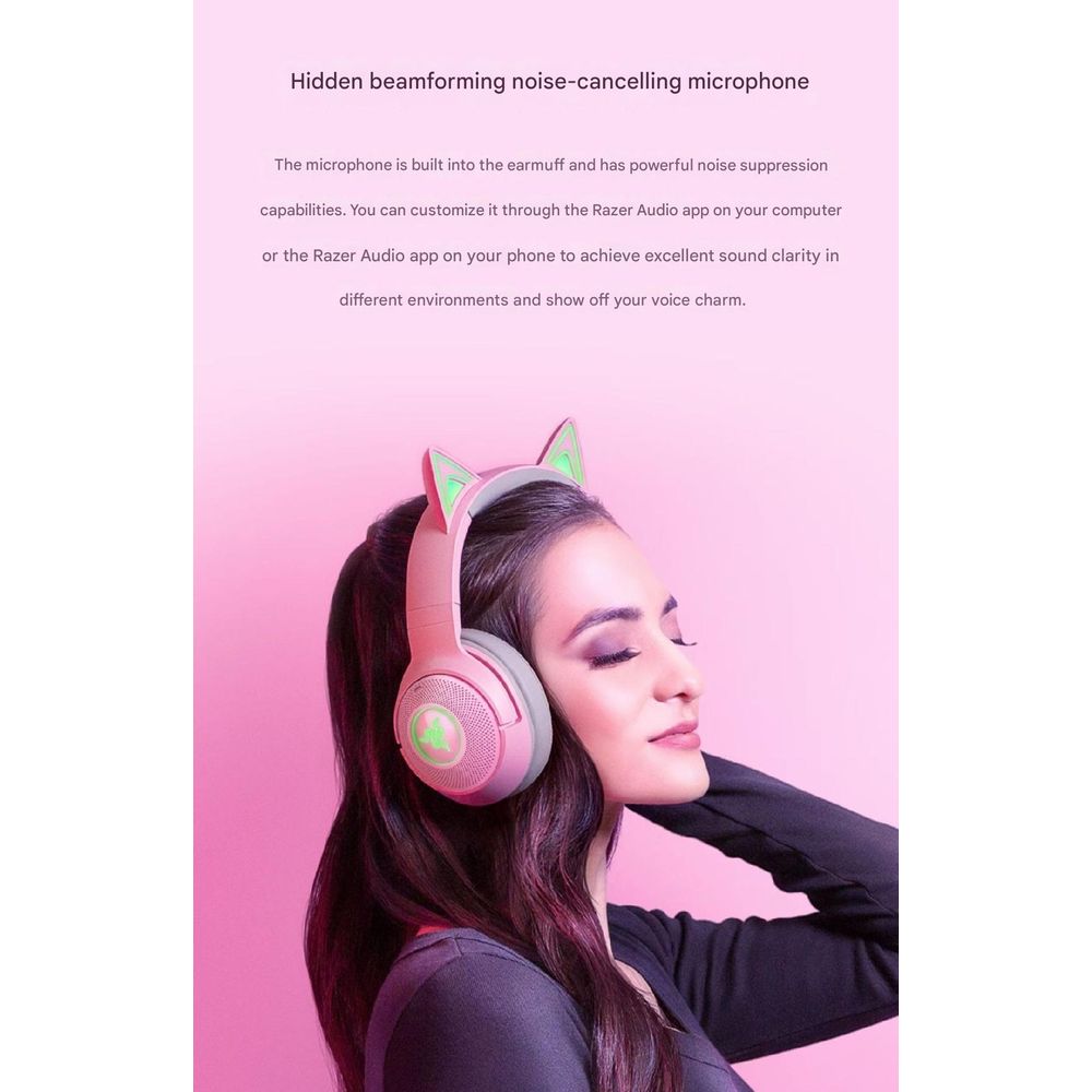 Razer Monster Cute Cat V2 BT Crystal Wireless Bluetooth Headset 3