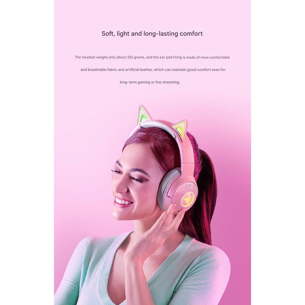 Razer Monster Cute Cat V2 BT Crystal Wireless Bluetooth Headset 4