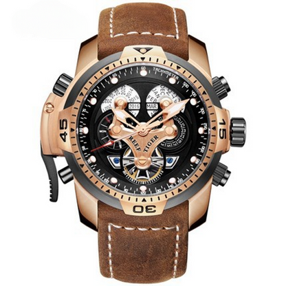 Reef Tiger Men's Automatic Mechanical Leather Watch 1