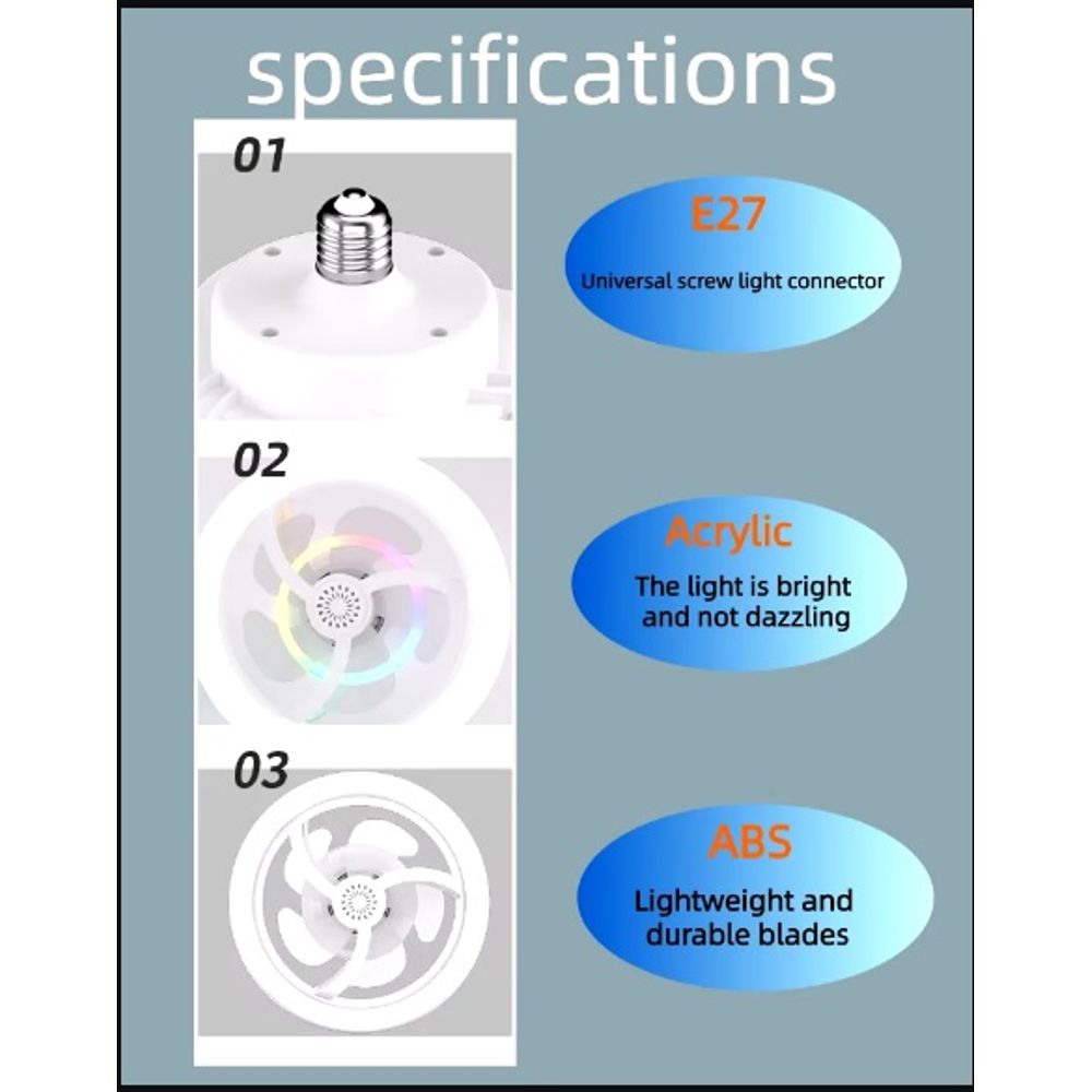 Remote Control Mini Led Light Electric Fan 2