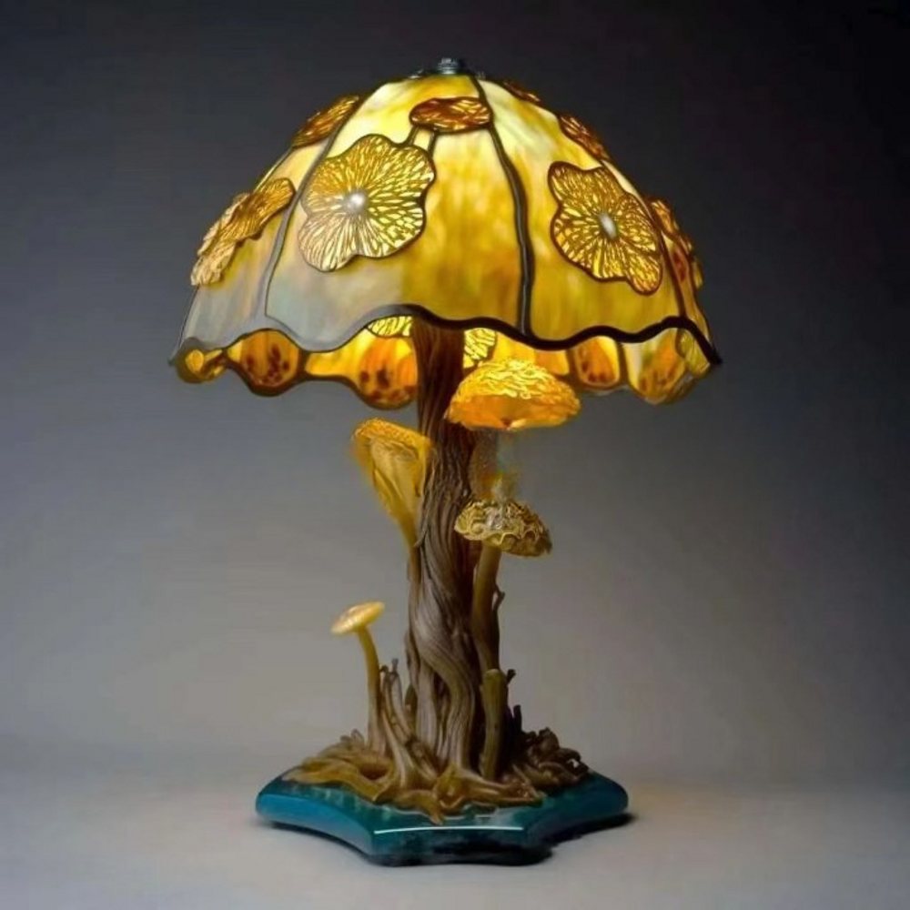 Retro Stained Plant Mushroom Lamp 2
