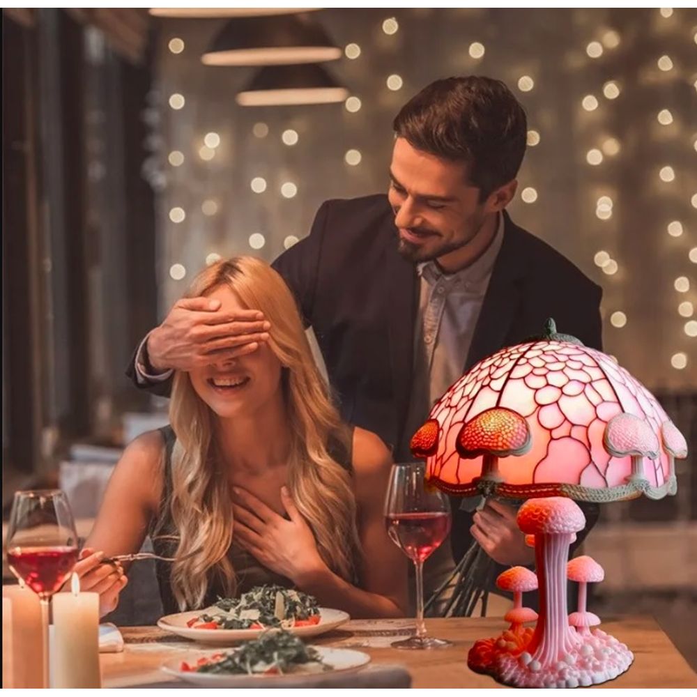 Retro Stained Plant Mushroom Lamp 4