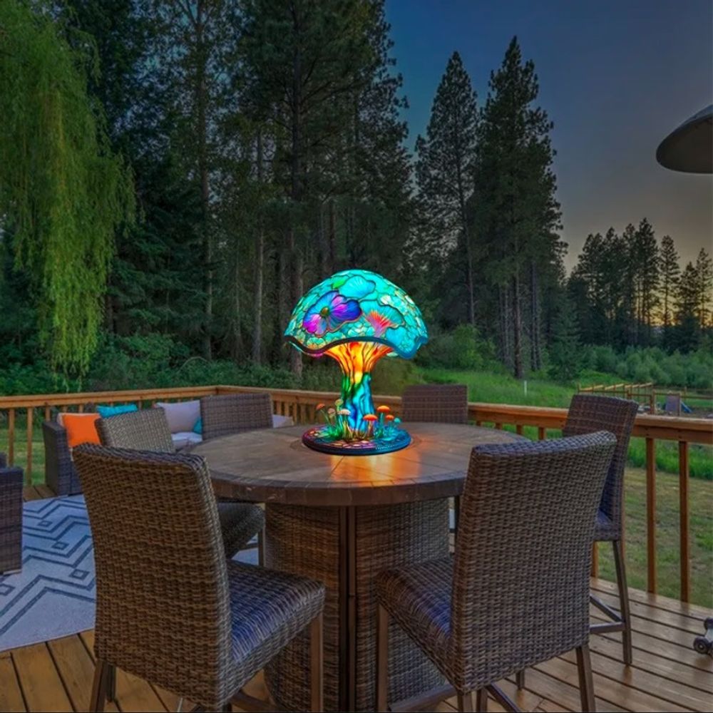 Retro Stained Plant Mushroom Lamp 6