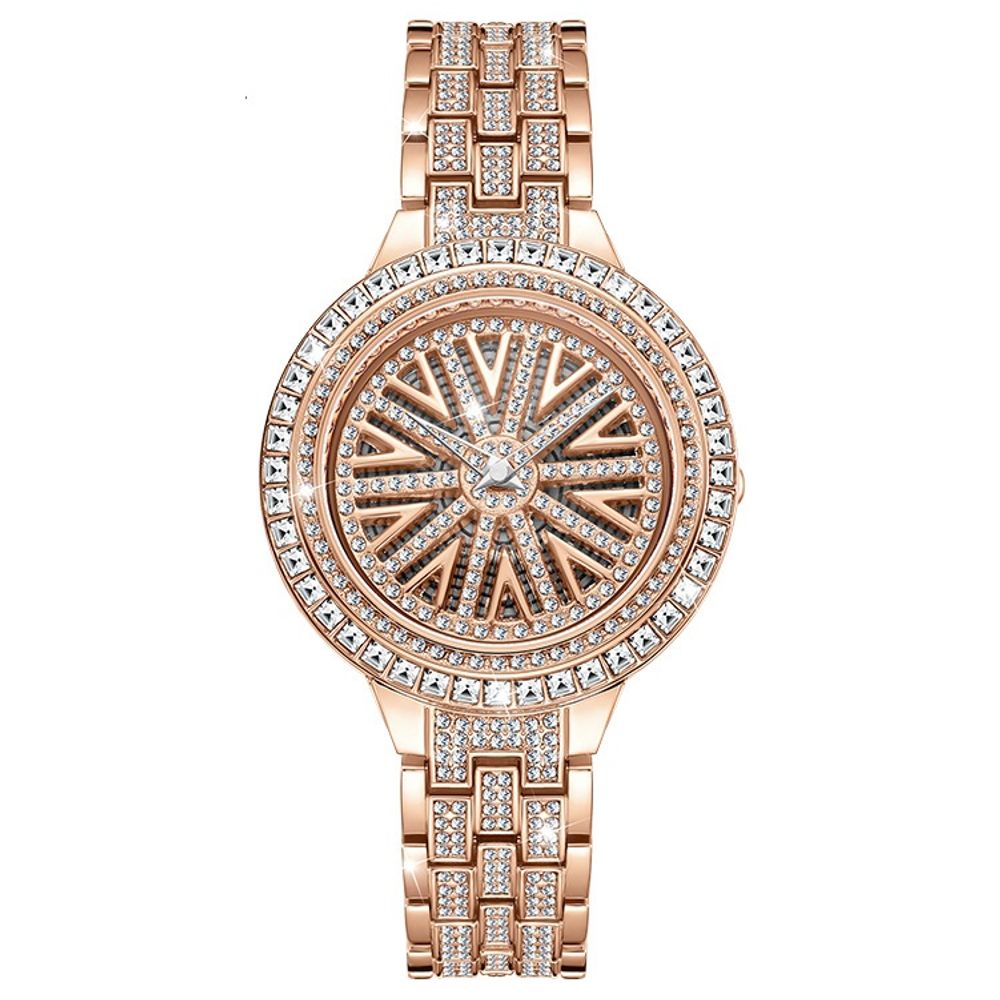 Rhinestone Ladies Spinning Quartz Watch 1