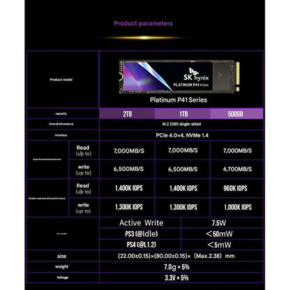 SK hynix P41 2TB NVME PCIe4.0 Solid State Drive 8