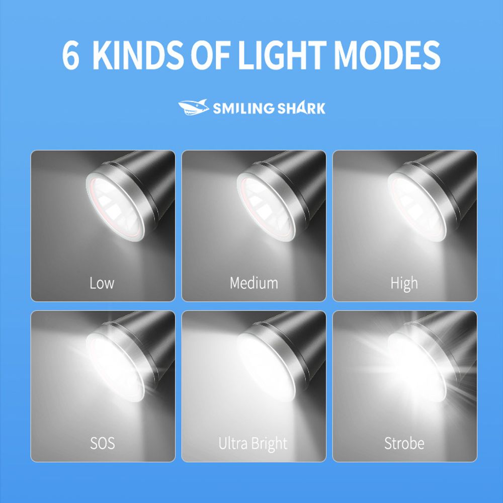 SMILING SHARK E529 Multifunctional Laser Xenon Flashlight 6