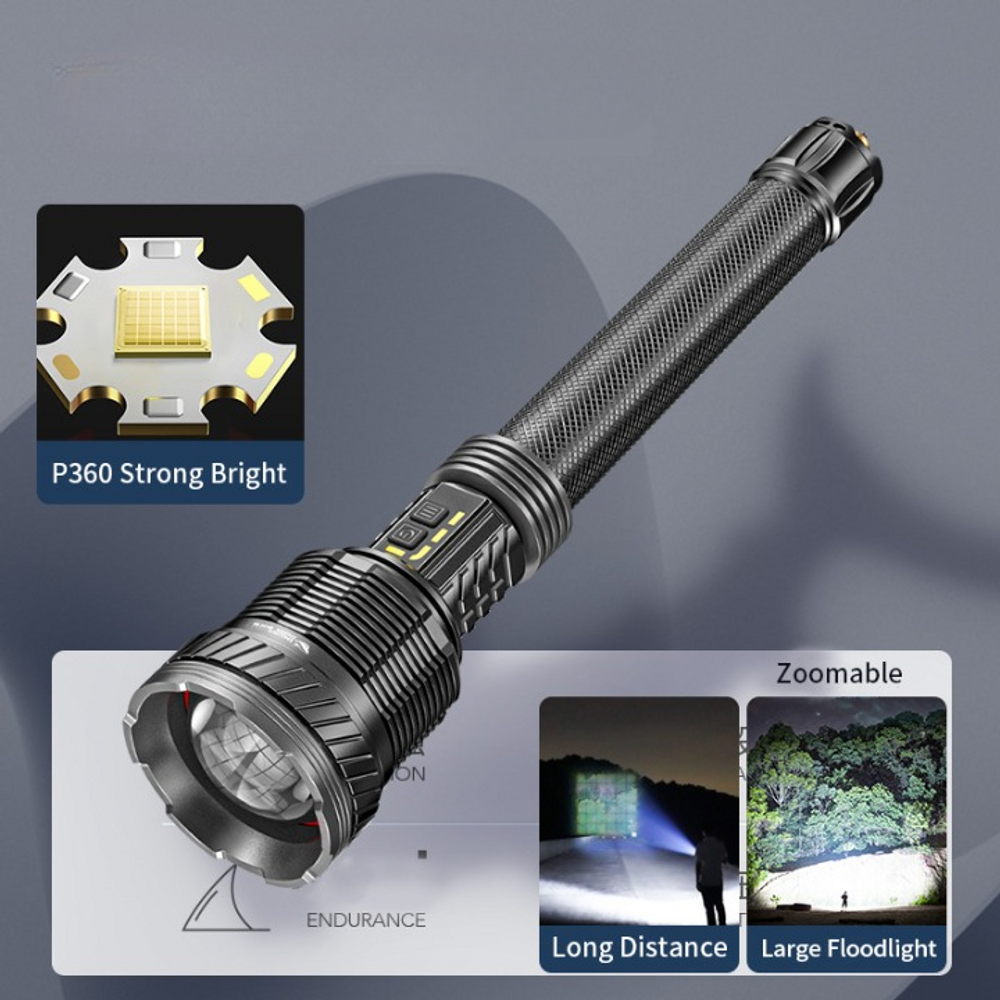 SMILING SHARK P360 Telescopic Zoom Super Bright Flashlight 2