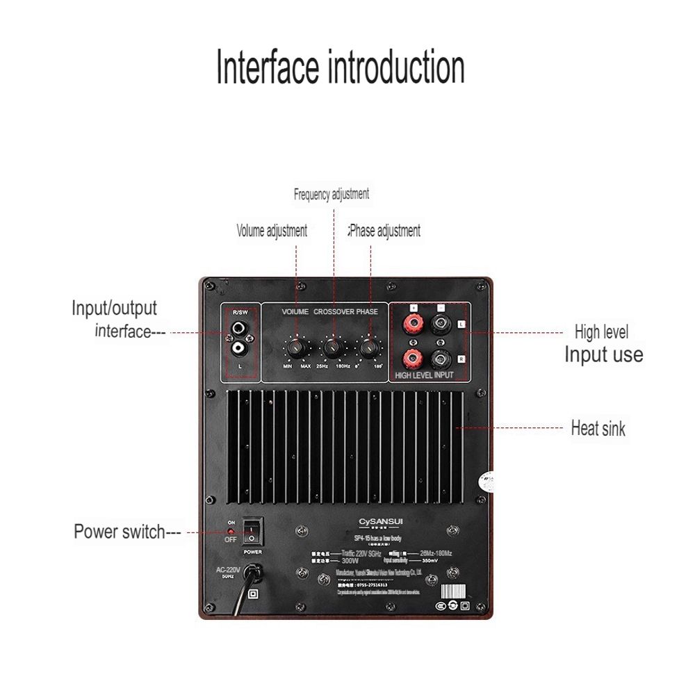 Sansui SP4-15 12-inch Heavy Bass Active Subwoofer Speaker 5