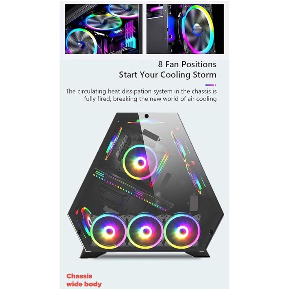 T6 Alien Tank M-ATX CPU Cabinet Case 4