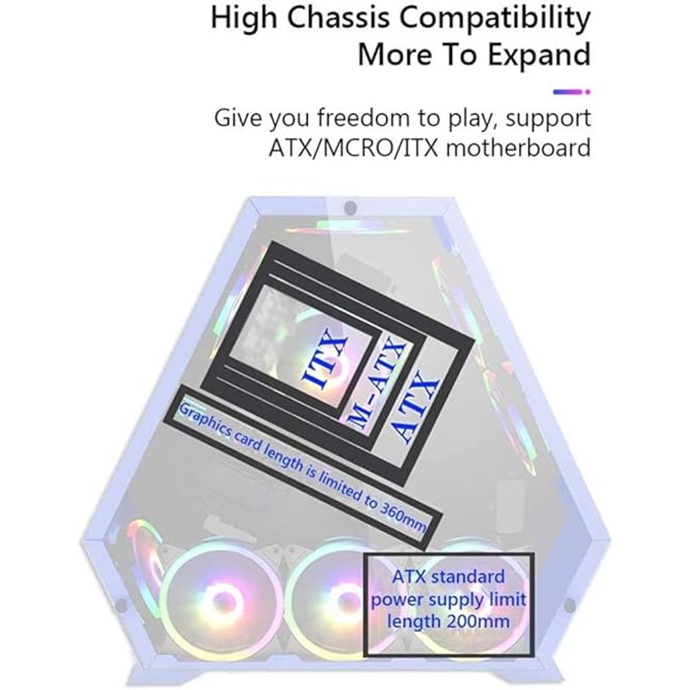 T6 Alien Tank M-ATX CPU Cabinet Case 5