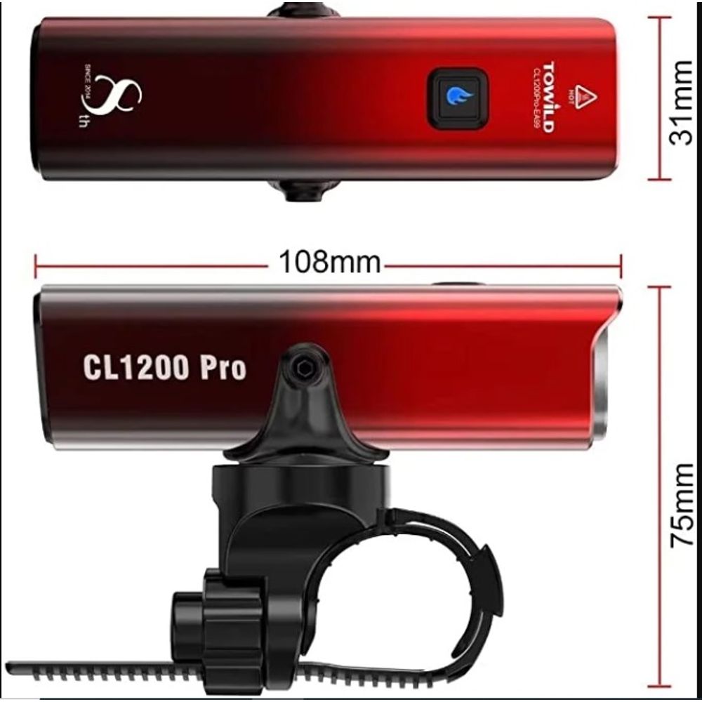 TOWILD CL1200 Pro Wireless Rechargable Front Light 3