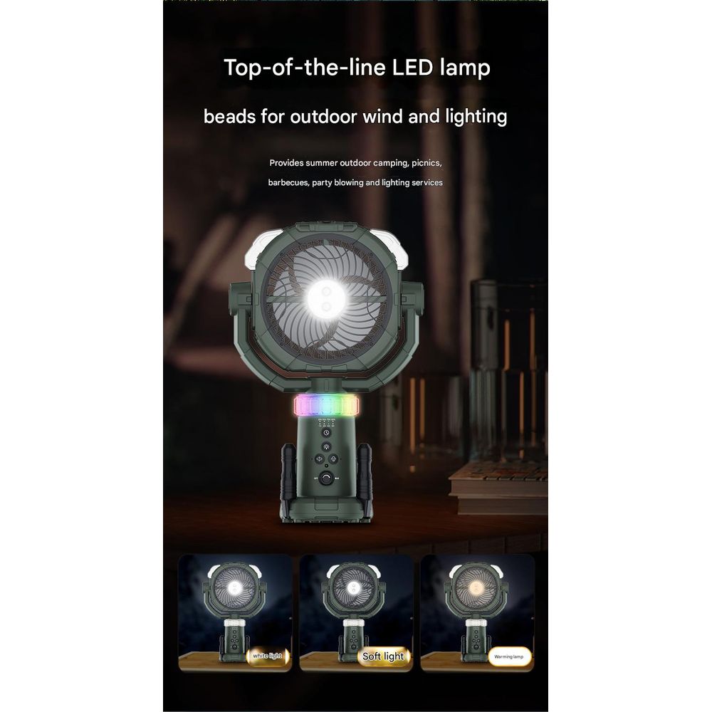 USB Charging Vertical Hanging Tripod Camping Spray Fan 8