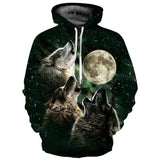 Unisex 3D Wolf Print Hoodie 1